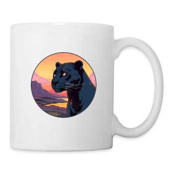 Panthère Aquarelle Colorée Dessin Animé Kawaii Animal - Mug blanc - blanc - Droite