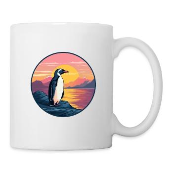 Penguin Colorful Watercolor Cartoon Kawaii Animal - Mug - white - Right