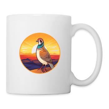 Perdrix coloré aquarelle dessin animé Kawaii animal de compagnie - Mug blanc - blanc - Droite