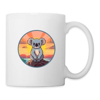 Koala Buntes Aquarell Cartoon Kawaii Tier - Tasse - Weiß - Rechts