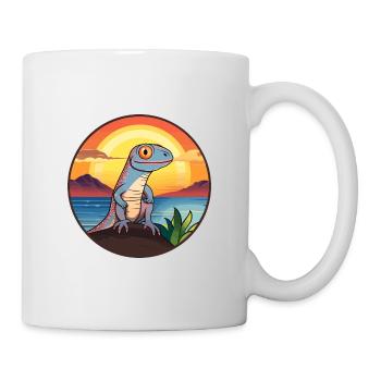 Lizard Colorful Watercolor Cartoon Kawaii Animal - Mug - white - Right
