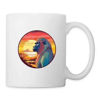 Mandrill Aquarelle Colorée Dessin Animé Kawaii Animal - Mug blanc - blanc - Droite