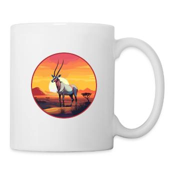 Oryx Aquarelle Colorée Dessin Animé Kawaii Animal - Mug blanc - blanc - Droite