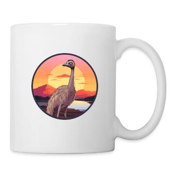 Ostrich Colorful Watercolor Cartoon Kawaii Animal - Mug - white - Right