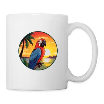 Parrot Colorful Watercolor Cartoon Kawaii Animal - Mug - white - Right