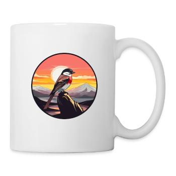 Sperling Buntes Aquarell Cartoon Kawaii Tier - Tasse - Weiß - Rechts