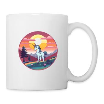 Unicorn Colorful Watercolor Cartoon Kawaii Animal - Mug - white - Right