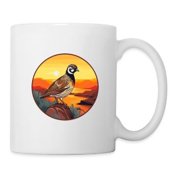 Quail Colorful Watercolor Cartoon Kawaii Animal - Mug - white - Right
