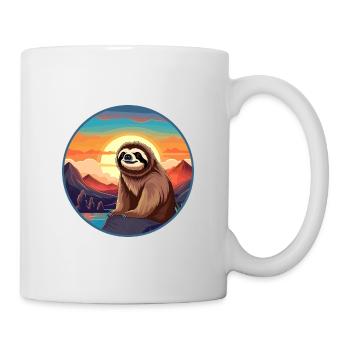 Paresseux coloré aquarelle dessin animé kawaii Animal - Mug blanc - blanc - Droite