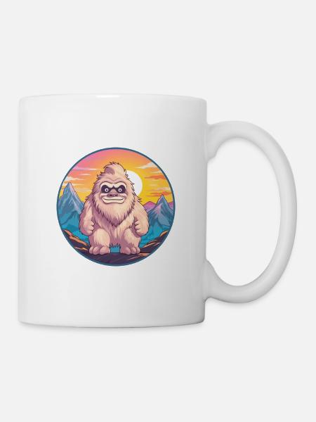 Yeti Buntes Aquarell Cartoon Kawaii Tier - Tasse - Weiß