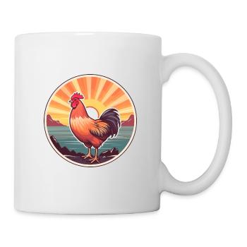 Poule Aquarelle Colorée Dessin Animé Kawaii Animal - Mug blanc - blanc - Droite
