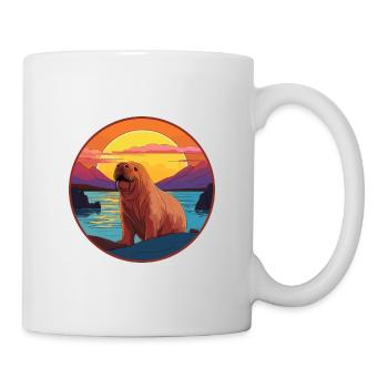 Walrus Colorful Watercolor Cartoon Kawaii Animal - Mug - white - Right