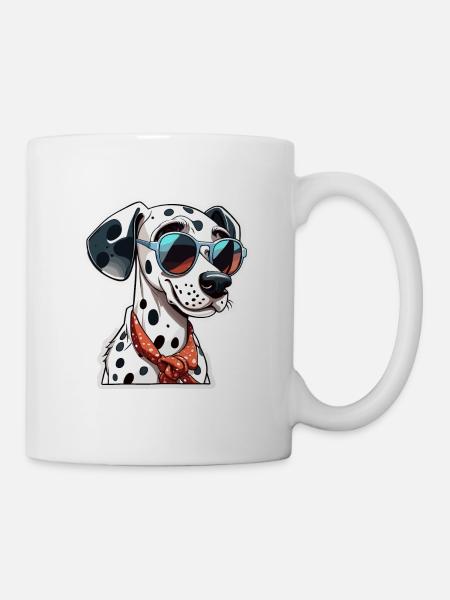 Dalmatiner / Hund / Tier / Haustier / bellen - Tasse - Weiß