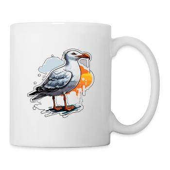 Seagull / Animal / Harbour / Bird / Sea / Water - Mug - white - Right