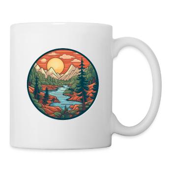 Cooles Wanderer Motiv - Wandern in den Bergen - Tasse - Weiß - Rechts