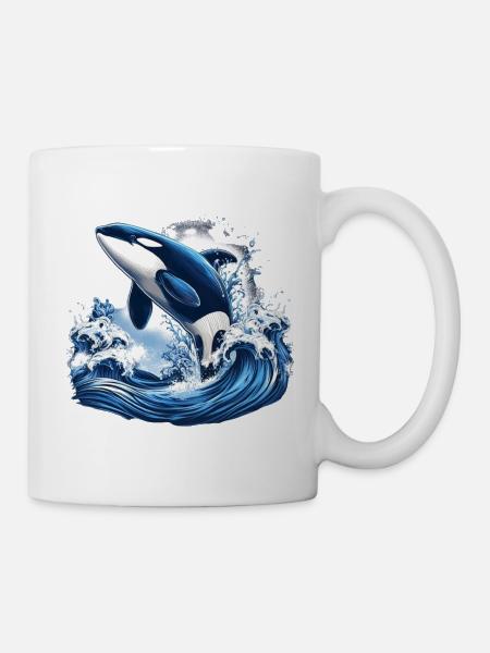 Blauer Orca - Tasse - Weiß