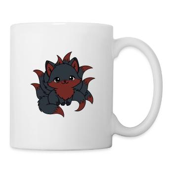 schwarzer und roter Neunschwänziger Fuchs - Tasse - Weiß - Rechts