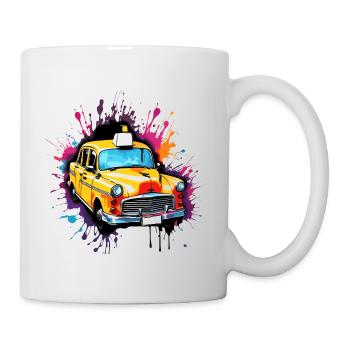 Taxi / Taxifahrer / Amerika / Comic / Old School - Tasse - Weiß - Rechts
