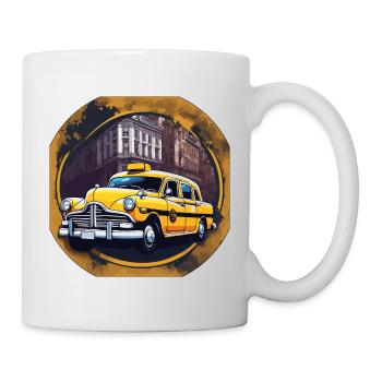 Taxi / Taxifahrer / Amerika / Comic / Old School - Tasse - Weiß - Rechts