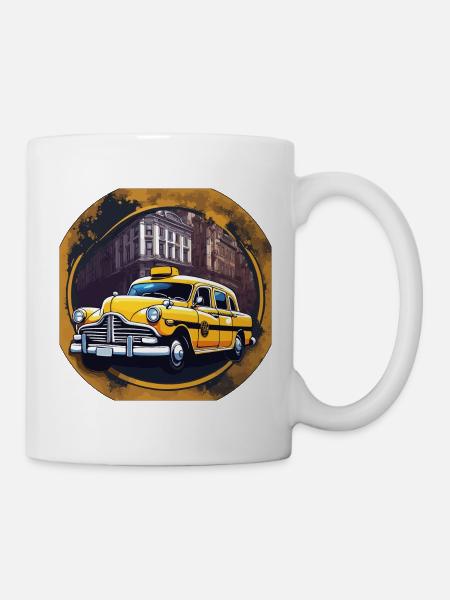 Taxi / Taxifahrer / Amerika / Comic / Old School - Tasse - Weiß