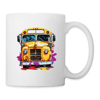 Bus / School Bus / Yellow / Comic / Old School - Mug - white - Right