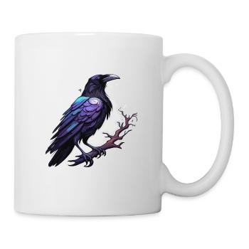 Raven / Bird / Animal / Flying / Feathers / Wings - Mug - white - Right