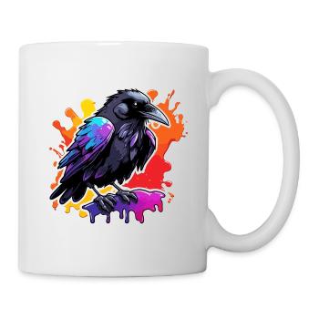 Raven / Bird / Animal / Flying / Feathers / Wings - Mug - white - Right