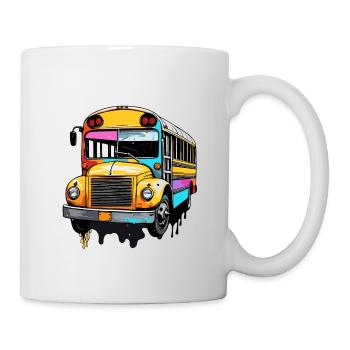 Bus / School Bus / Yellow / Comic / Old School - Mug - white - Right