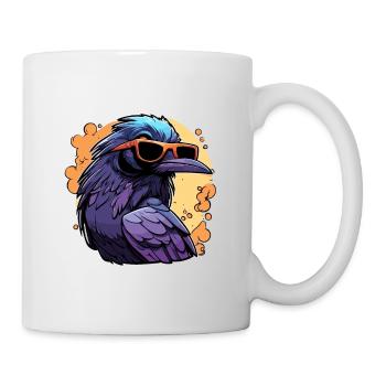 Raven / Bird / Animal / Flying / Feathers / Wings - Mug - white - Right