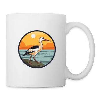 Avocet Watercolor Cartoon Kawaii Clipart Animal - Mug - white - Right