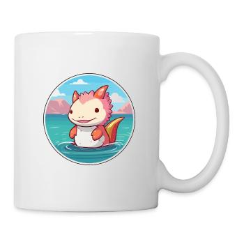 Axolotl aquarelle dessin animé Kawaii Clipart Animal - Mug blanc - blanc - Droite