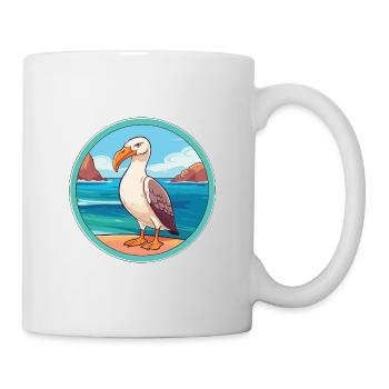 Albatross Watercolor Cartoon Kawaii Clipart Animal - Mug - white - Right