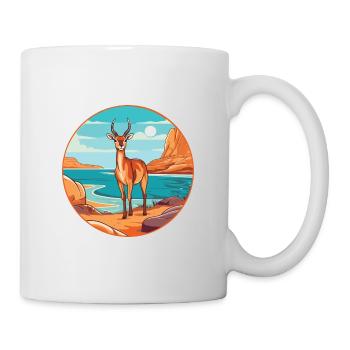 Antelope Watercolor Cartoon Kawaii Clipart Animal - Mug - white - Right