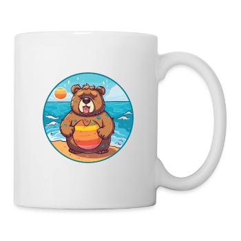 Bär Aquarell Karikatur Kawaii Clipart Tier - Tasse - Weiß - Rechts