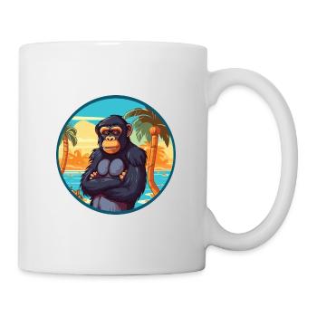 Bonobo Watercolor Cartoon Kawaii Clipart Animal - Mug - white - Right