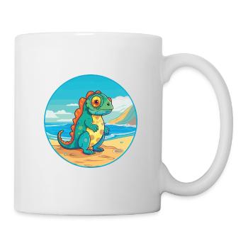 Chameleon Watercolor Cartoon Kawaii Clipart Animal - Mug - white - Right