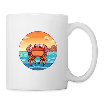 Crab Watercolor Cartoon Kawaii Clipart Animal - Mug - white - Right