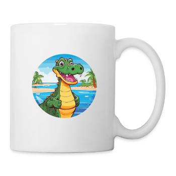 Crocodile Watercolor Cartoon Kawaii Clipart Animal - Mug - white - Right