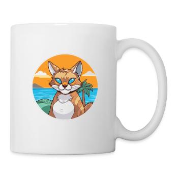 Rotluchs Aquarell Cartoon Kawaii Clipart Tier - Tasse - Weiß - Rechts