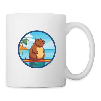 Capybara Watercolor Cartoon Kawaii Clipart Animal - Mug - white - Right