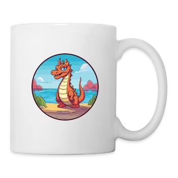 Dragon Watercolor Cartoon Kawaii Clipart Animal - Mug - white - Right