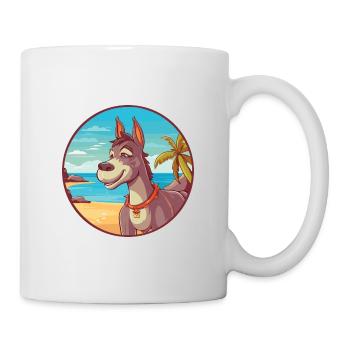 Âne aquarelle dessin animé Kawaii Clipart Animal - Mug blanc - blanc - Droite