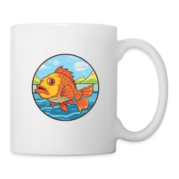 Fish Watercolor Cartoon Kawaii Clipart Animal - Mug - white - Right