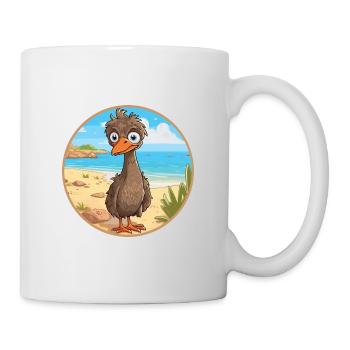 Emu Watercolor Cartoon Kawaii Clipart Animal - Mug - white - Right