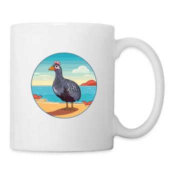 Pintade aquarelle dessin animé Kawaii Clipart animal de compagnie - Mug blanc - blanc - Droite