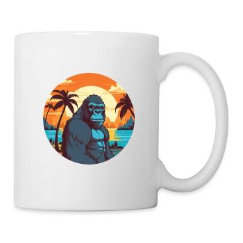 Gorilla Aquarell Cartoon Kawaii Clipart Tier - Tasse - Weiß - Rechts