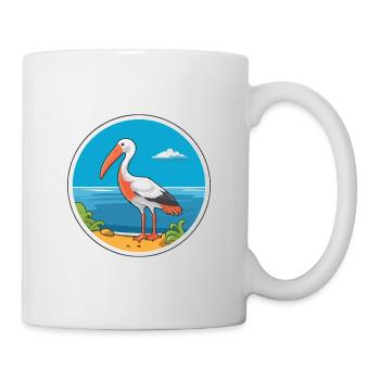 Ibis Watercolor Cartoon Kawaii Clipart Animal - Mug - white - Right