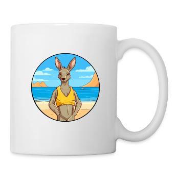 Kangaroo Watercolor Cartoon Kawaii Clipart Animal - Mug - white - Right