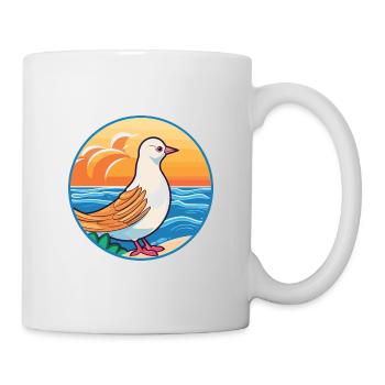 Dove Watercolor Cartoon Kawaii Clipart Animal - Mug - white - Right