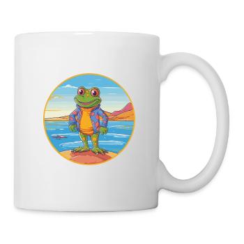 Grenouille aquarelle dessin animé Kawaii Clipart Animal - Mug blanc - blanc - Droite